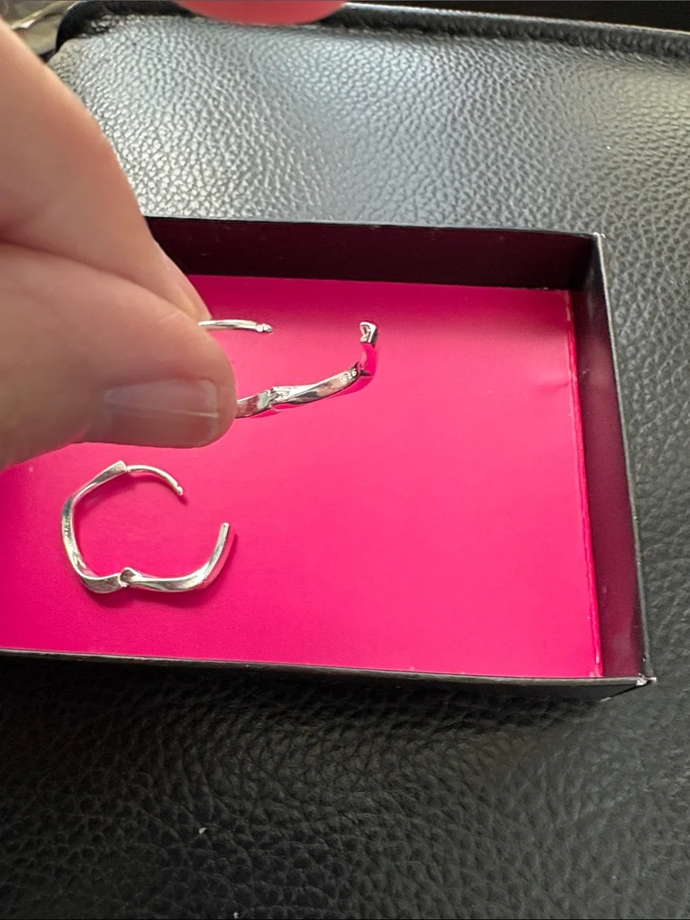 925 Sterling Silver Geometric Hoop Earrings Möbius Earrings Brand New - Picture 7 of 8